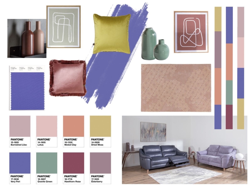 Moodboard Very Peri Color Palette Inspiration Pantone Swatches