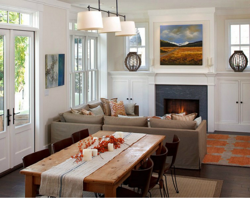 Open Plan Dining Area with Fireplace Focal Point