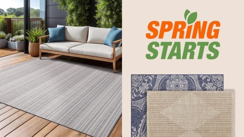 Outdoor Area Rug: Subtle Linear Pattern, Gray. Modern Gray Outdoor Rug Ideas.
