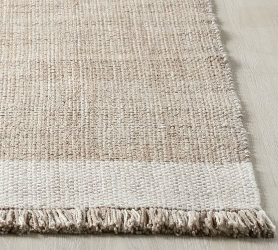 Outdoor Rug Navy Diamond Trellis Pattern Fringed Ends Patio