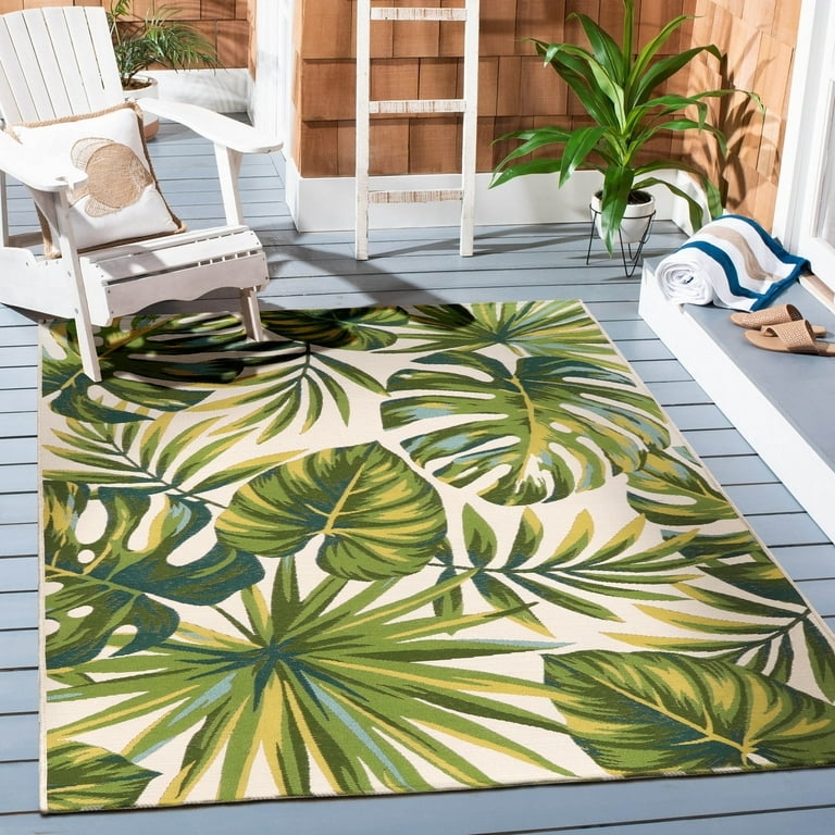 Outdoor Rug Tropical Palm Leaf Outdoor Rug Oversized Botanical