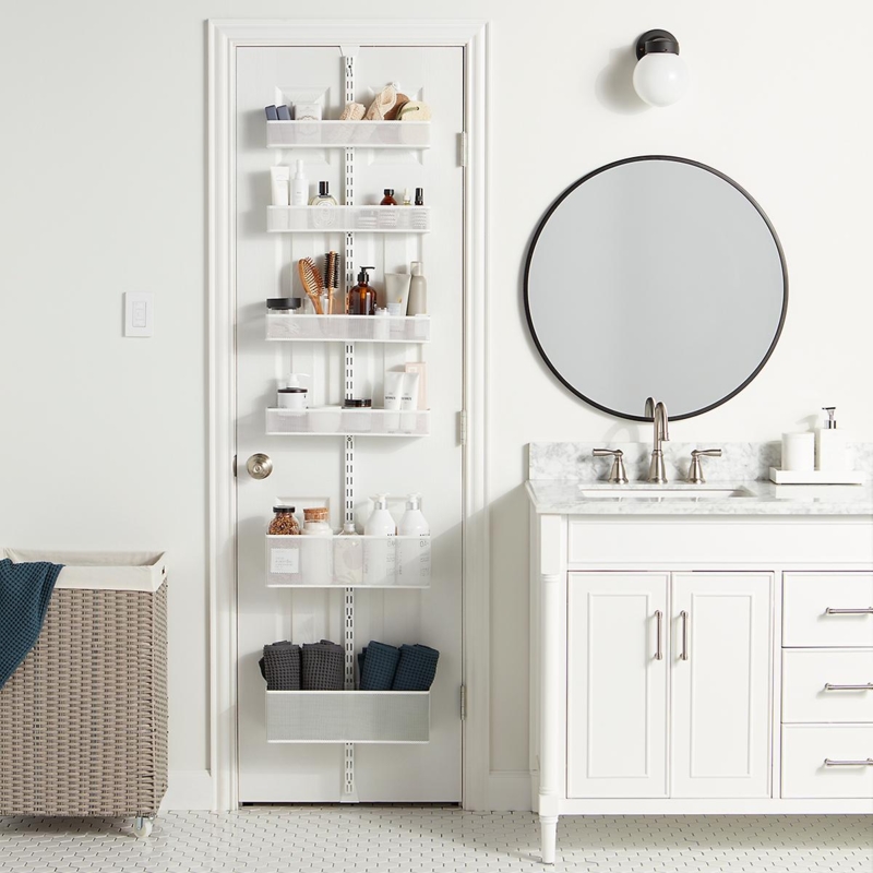Over-the-Door Storage Rack with Adjustable Mesh Baskets