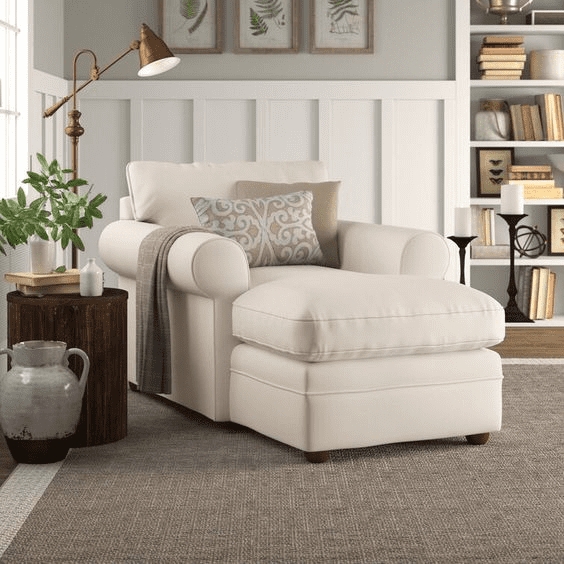 Oversized Armchair and Ottoman Set for a Traditional Farmhouse Bedroom
