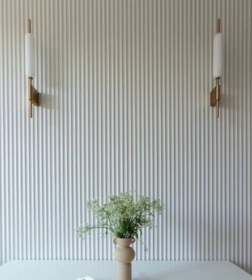 Paintable Off-White Fluted Wall Panel Vertical Ribbed Profile