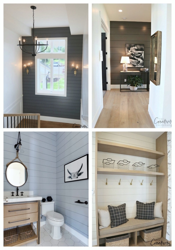 Painted Shiplap Accent Wall Collage with Rich Color Accents