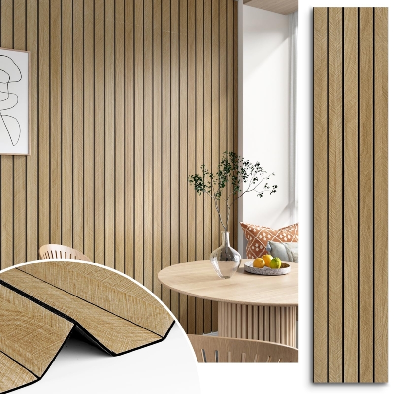 Peel and Stick Wall Paneling Acoustic Slat 3D Depth
