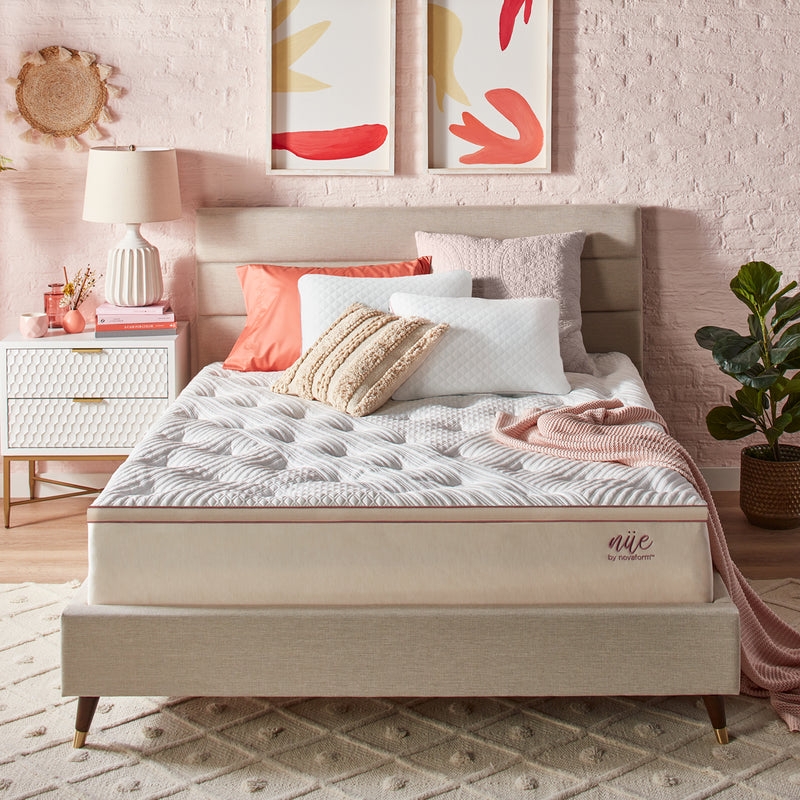 Pillowtop Mattress, 12 Inch Thick Gel Memory Foam, Charcoal Grey Sides.
