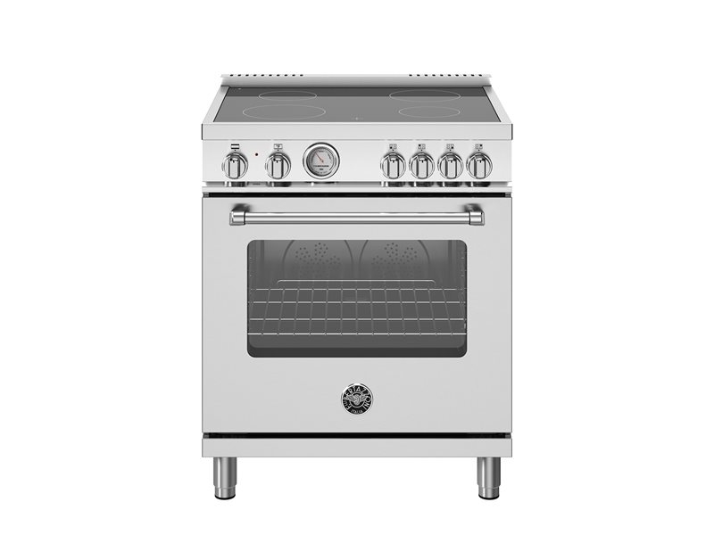 Professional Electric Range Four Zone Cooktop Brushed Finish Viewing Window