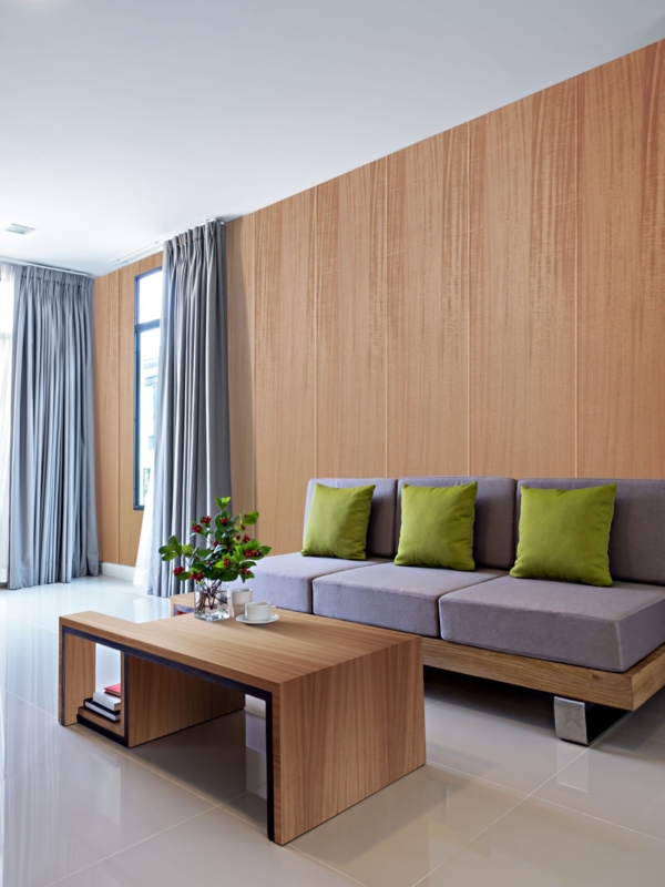Reception Desk Curved Slat Facade Wood Veneer Honey Oak Modern