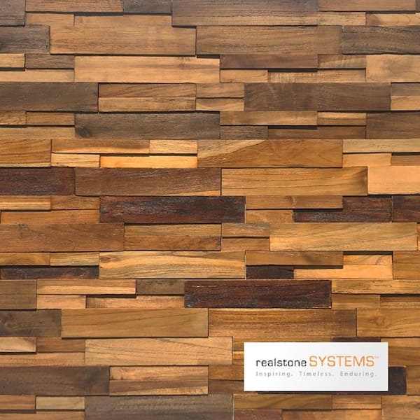 Reclaimed Look 3D Wood Plank Wall Paneling, Multi-Tonal