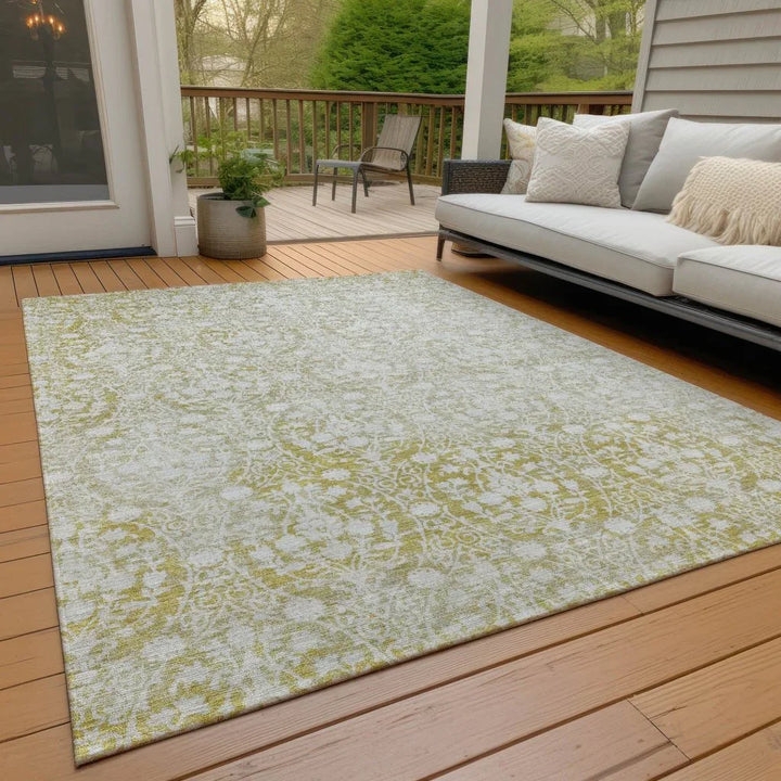Round Area Rug Ornate Pattern Floral Damask Traditional Patio