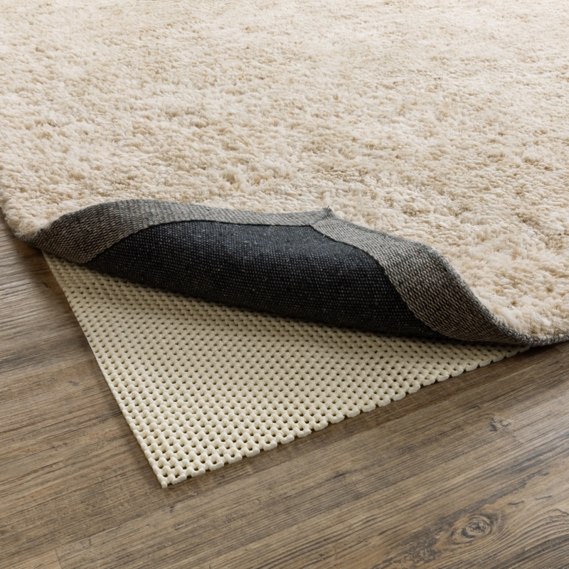 Rug Pad Beige Knit Texture Open Weave Mesh PVC Coated Grip