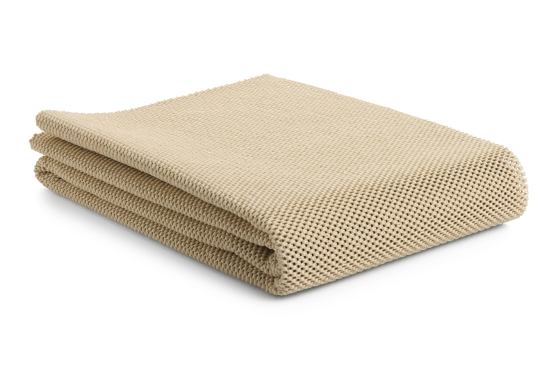 Rug Pad Beige Perforated Waffle Texture Natural Rubber Gripper
