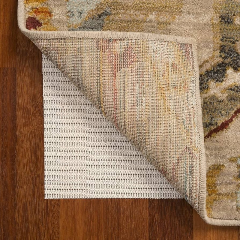 Rug Pad Beige Waffle Weave PVC Coated Non-Slip Grip Padding