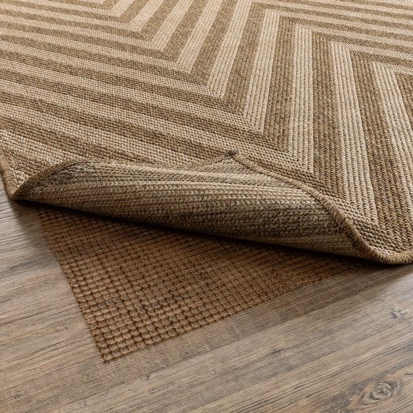 Rug Pad: Brown Open Grid Weave, All Weather Rug Pad Brown Mesh