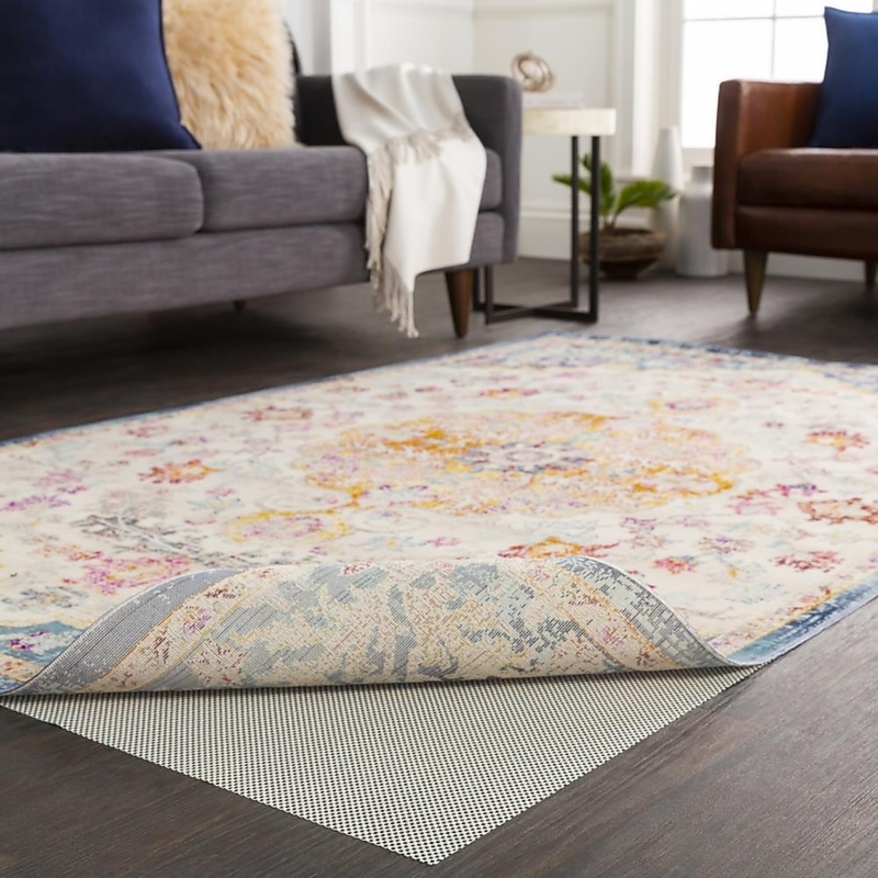 Rug Pad: Charcoal Low Profile Grid, Weatherproof Rug Pad Texture