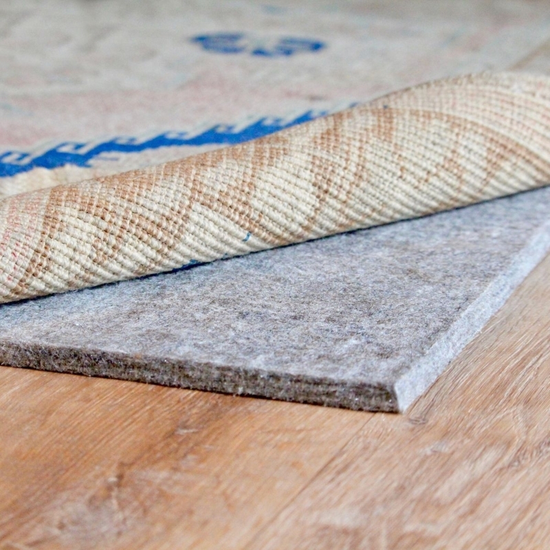 Rug Pad, Circular Perforations, Breathable, Gray Perforated Cushion