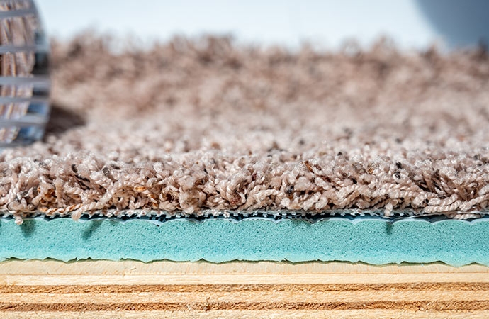Rug Pad: Concrete Surface Pairing with Waffle Grid Texture Grip