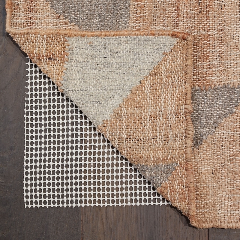 Rug Pad Cream Low Profile Fine Grid Texture Synthetic Mesh
