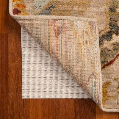 Rug Pad Cream Polypropylene Waffle Grid Skid Resistant Underlay