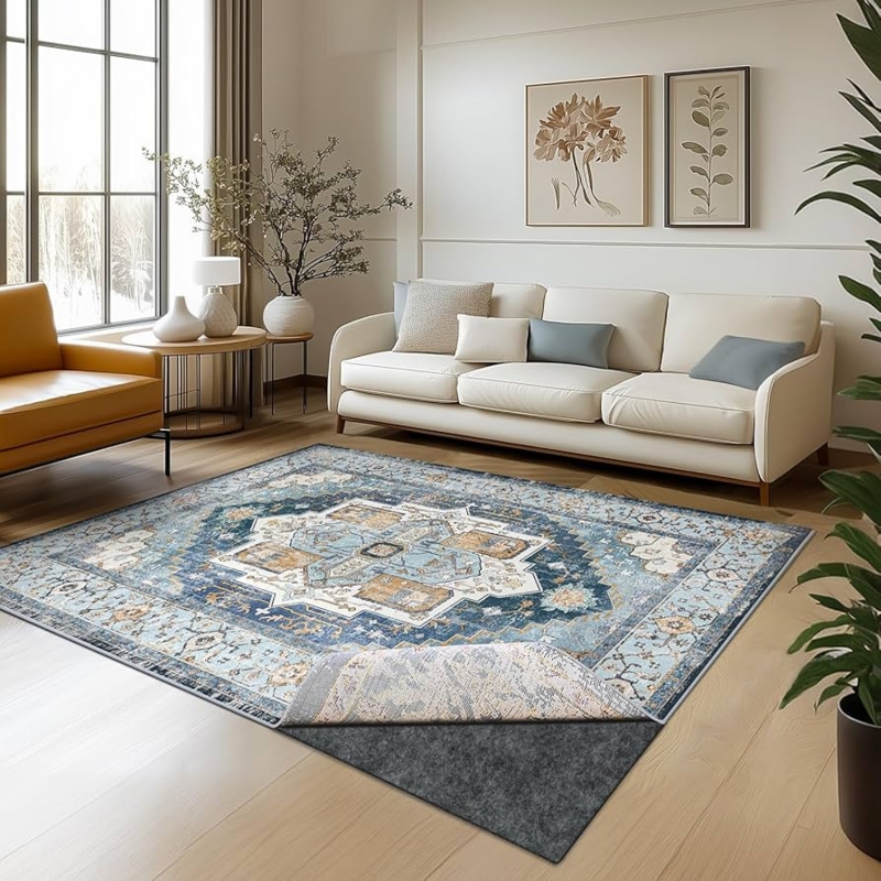 Rug Pad Cushioned Felt Tan Dual Surface Grip Floor Protection