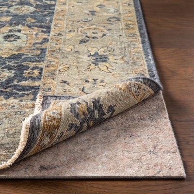 Rug Pad: Dense Felted Texture with Thick Cushioning Grey Underlay