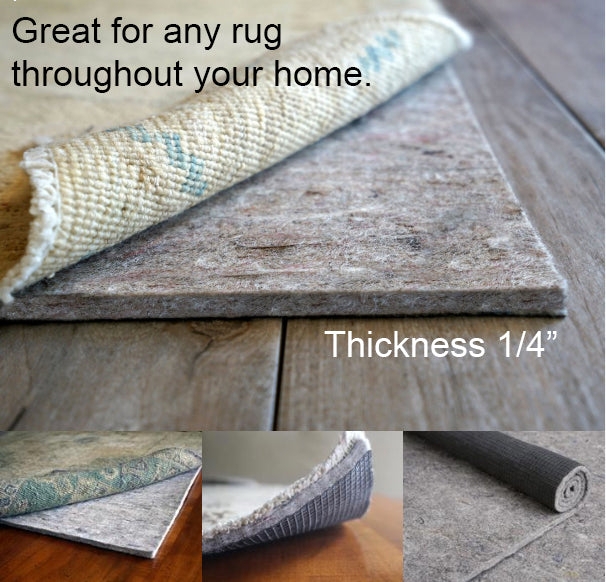 Rug Pad Dual Layer Construction Cream Black Thick Padding