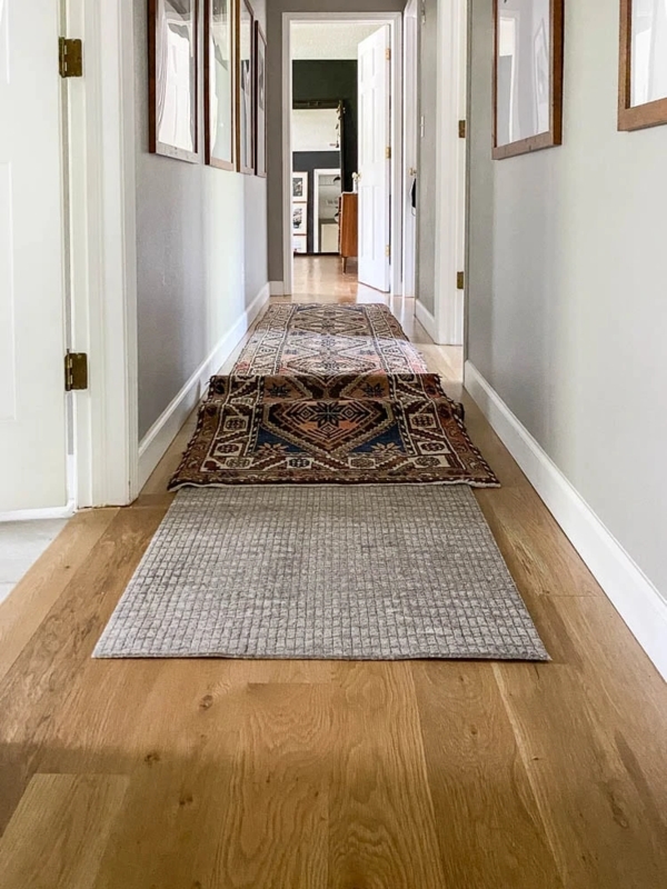 Rug Pad Dual Surface Felt And Rubber Mix Grey Cushioned