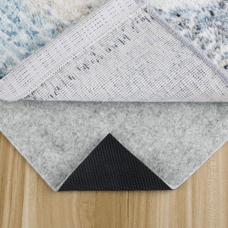 Rug Pad: Dual Surface Honeycomb Grip Felt Cushioned for Hardwood