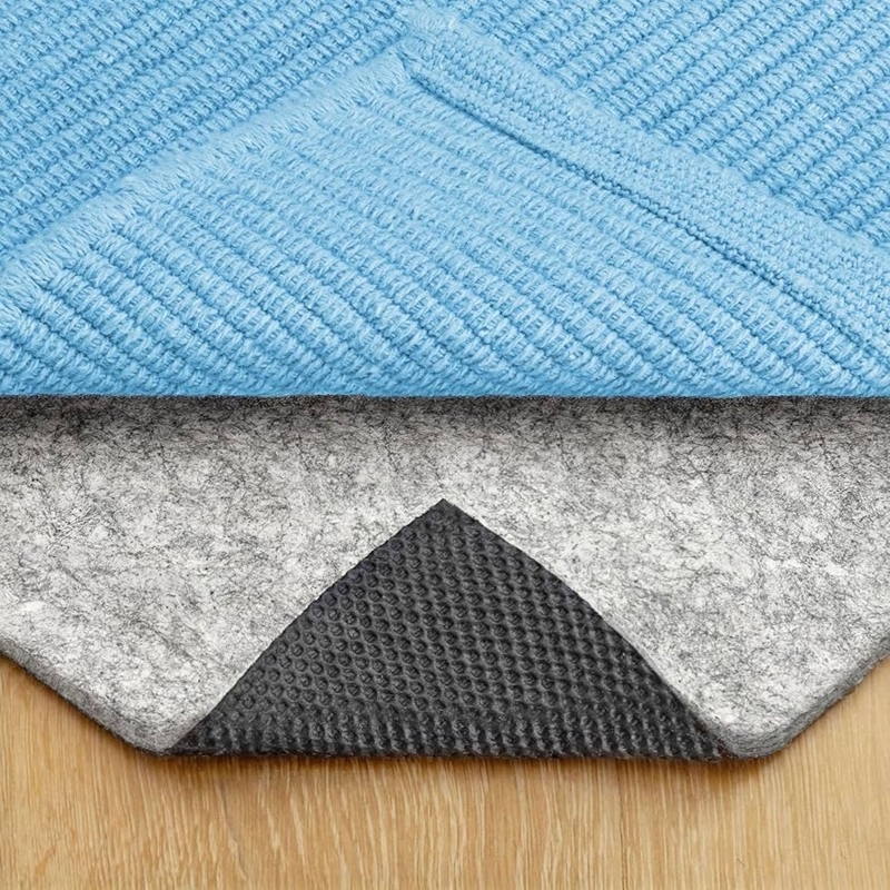 Rug Pad: Dual Surface Pebbled Texture Non Slip Grip Grey Felt