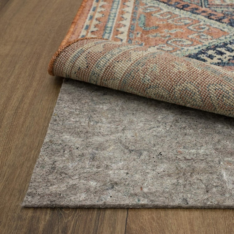 Rug Pad: Dual Surface with Tan Textured Rubberized Latex Backing