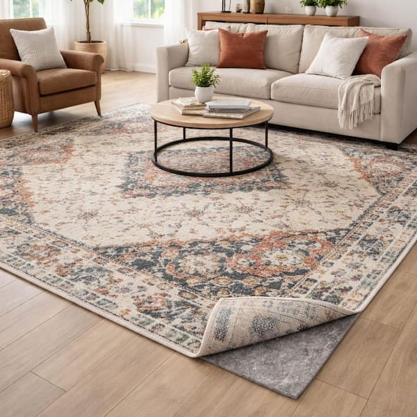 Rug Pad: Embossed Pattern Dual Surface, Thick Felted Padding