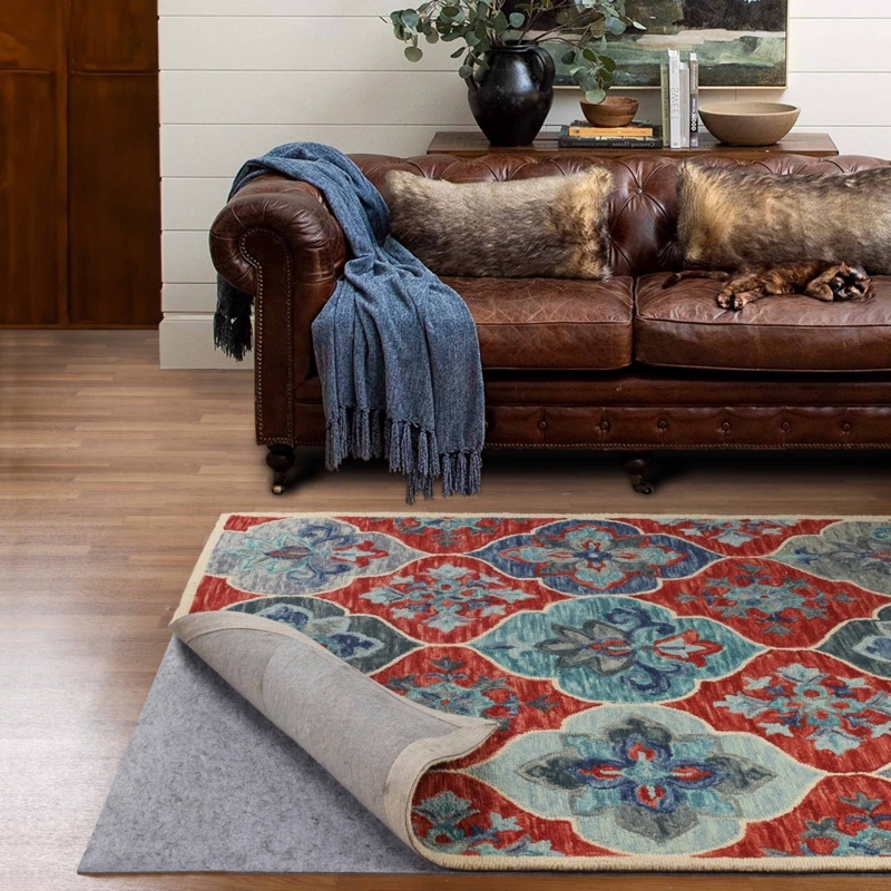 Rug Pad Felt And Rubber Combination Grey Non-Slip Coating
