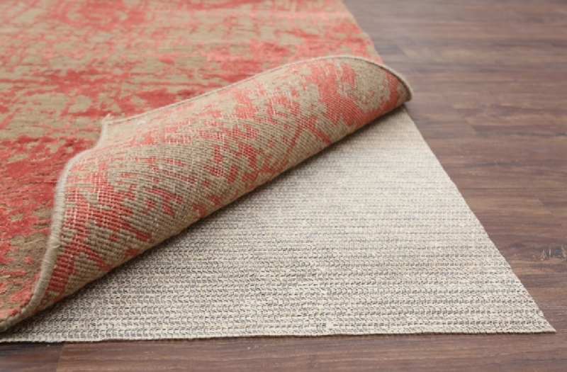 Rug Pad Gray Felted Texture Thick Non Slip Cushioning Hardwood