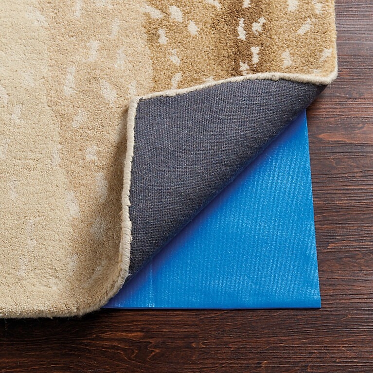 Rug Pad Gray Polyester Foam Perforated Surface Performance Grip