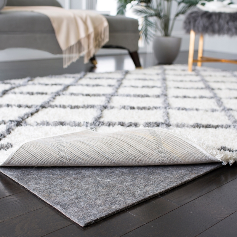 Rug Pad Grey Durable Waffle Weave Perforated Mesh Gripper
