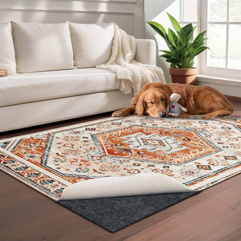 Rug Pad Grey Felt-Like Low Profile Textured Surface