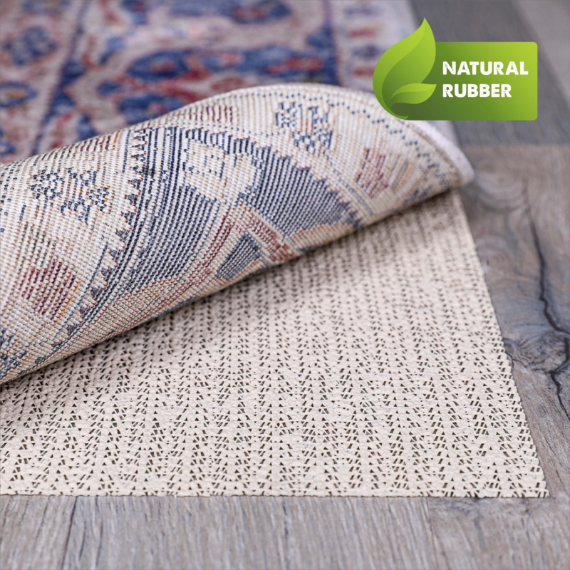 Rug Pad Grid Pattern Open Weave Design Tan Low Profile Protector