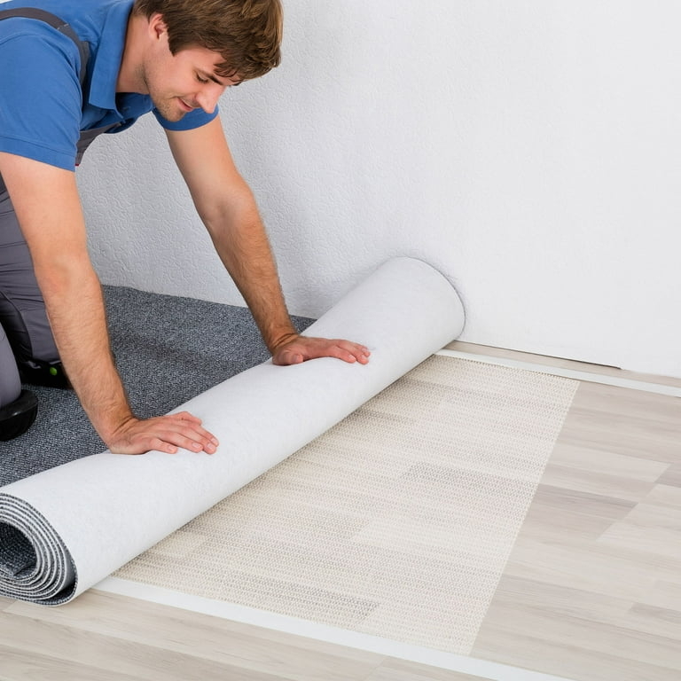 Rug Pad Mesh Texture White PVC Construction Grid Pattern Anti-Slip Grip