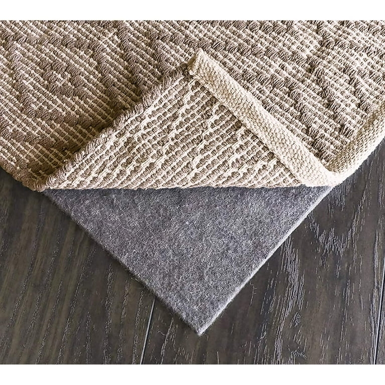 Rug Pad Noise Reducing Grey Thick Felt Layer Cushioned