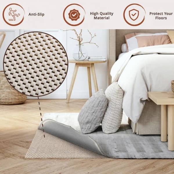 Rug Pad Open Grid Weave Ivory Color Low Profile Rug Underlayment