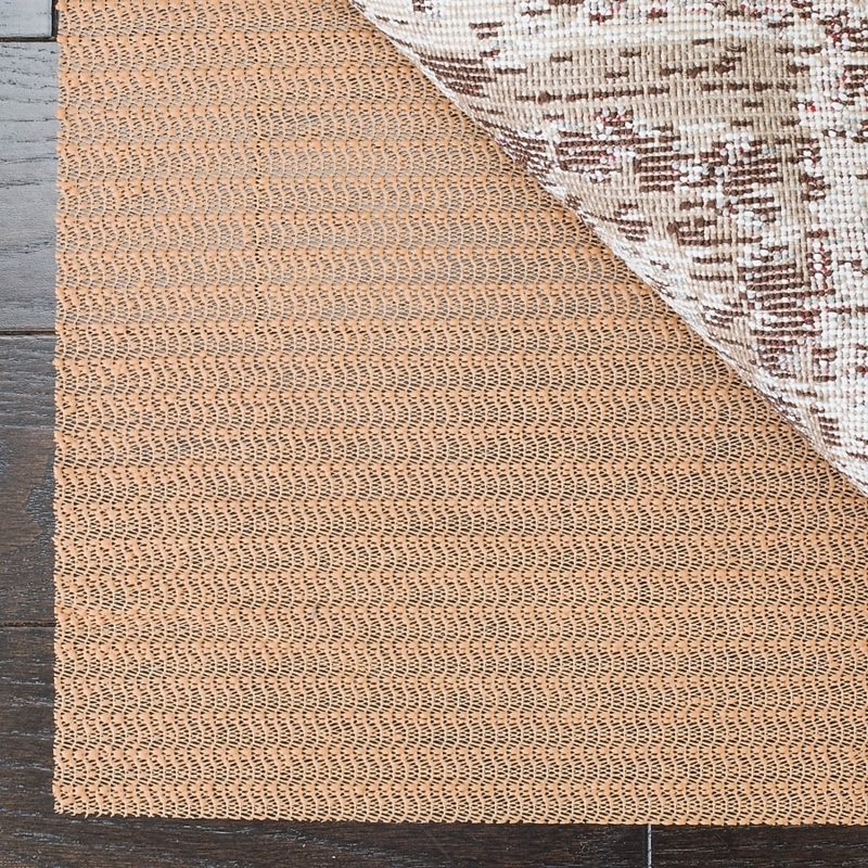 Rug Pad Open Mesh Grid Neutral Beige Low Profile Breathable Underlay