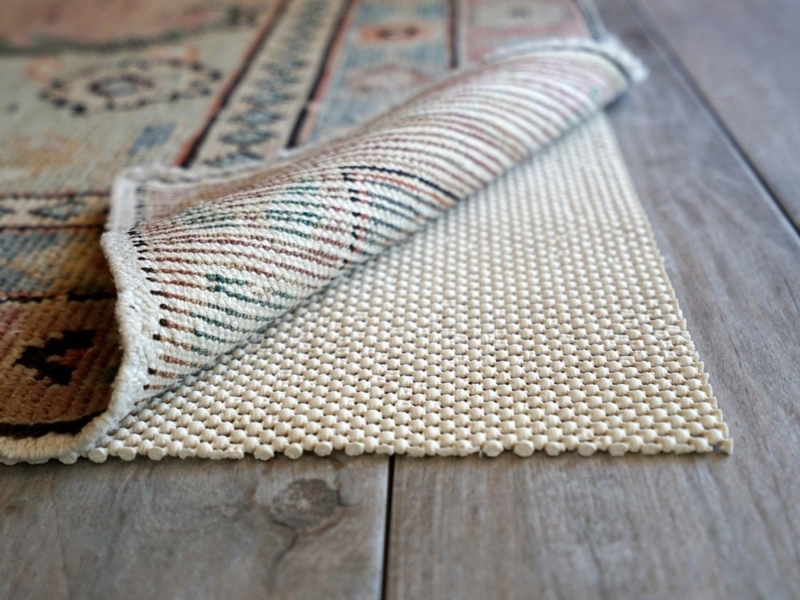 Rug Pad Open Weave Design Cream Waffle Texture Anti Skid Underlay