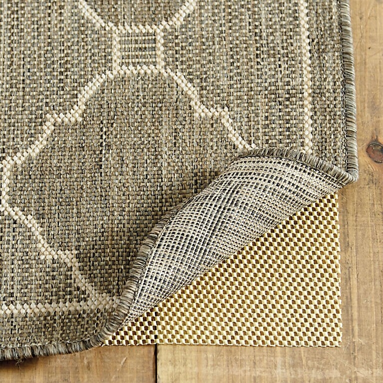 Rug Pad: Open Weave Mesh Construction, Grey High-Grip Rug Padding