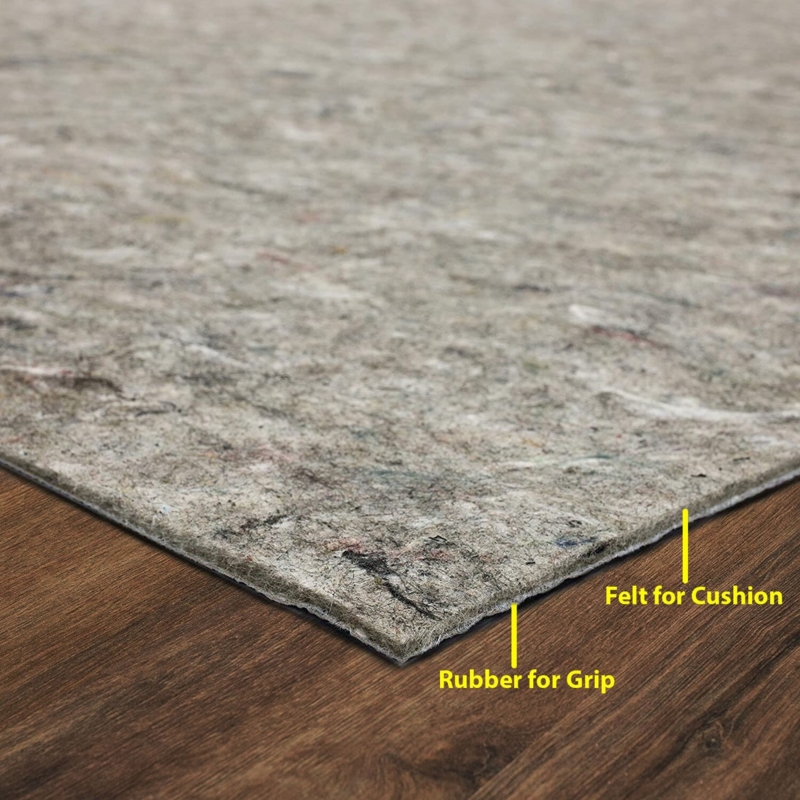 Rug Pad Pebbled Rubber Backing Needle Punch Felt Non-Slip