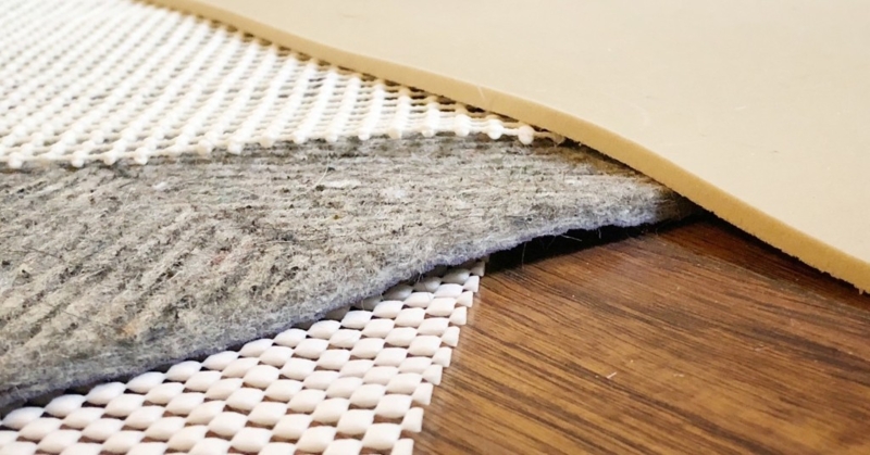 Rug Pad Perforated Design Cream Thin Profile Non Slip Cushion