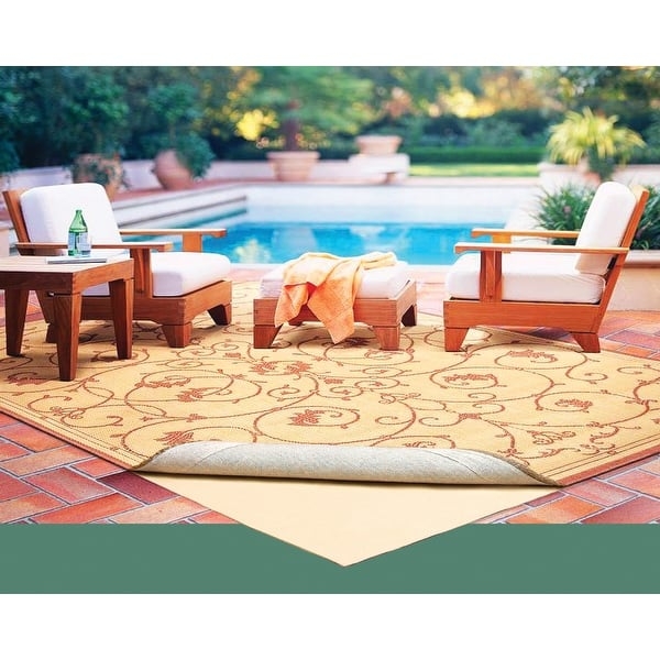 Rug Pad: Perforated Holes Texture, Anti-Slip Outdoor Rug Mesh Liner