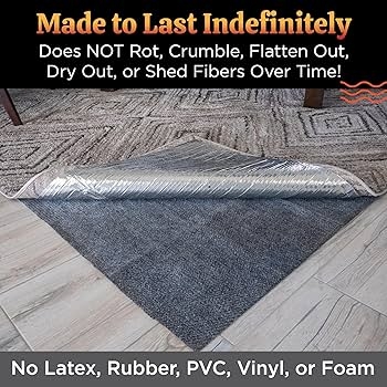 Rug Pad Perforated Mesh High Grip Texture Non Slip Backing Black