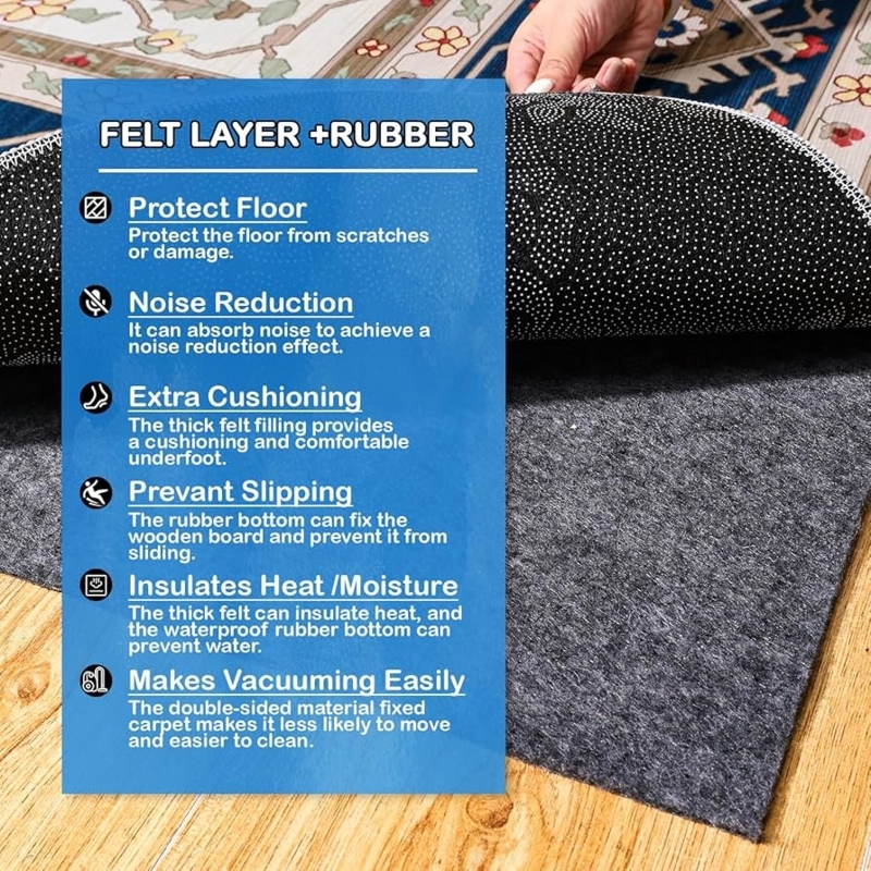 Rug Pad Protective Layer Cream Dual Surface Grip Cushion