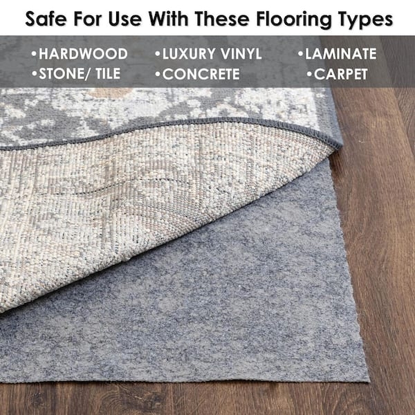 Rug Pad: Reversible Dual Surface Felt and Rubber Thin Lock Padding
